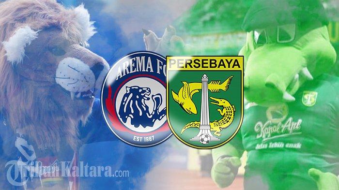 BERTAHAN DI PERSEBAYA - Logo Arema FC vs Persebaya. Di antara 15 daftar pemain yang bertahan di Persebaya, terlihat eks pemain Arema FC setia bersama Bajul Ijo mengarungi Liga 1 musim depan.(Kolase TribunKaltara.com)