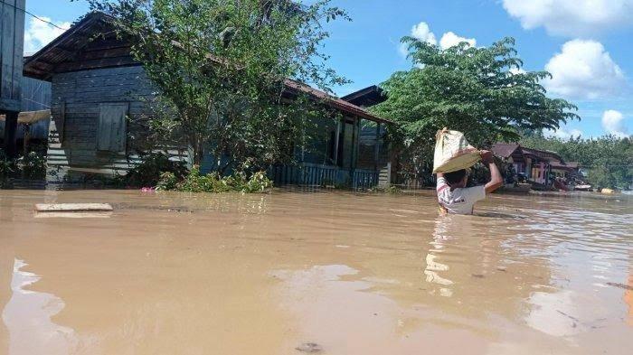 Ilustrasi banjir di Malinau yang menempati urutan pertama bencana alam paling rawan di Malinau, Kalimantan Utara.
