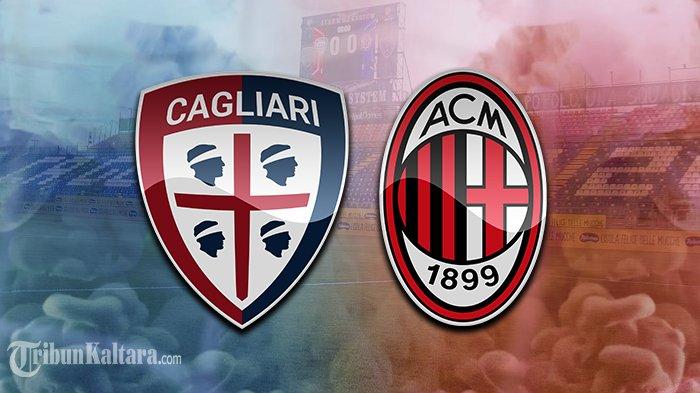Cagliari vs AC Milan di Liga Italia Serie A.