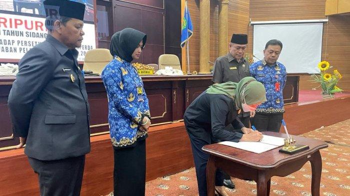 DPRD Nunukan setujui Ranperda tentang Laporan Pertanggungjawaban Pelaksanaan APBD TA 2022, Senin (17/07/2023), siang.