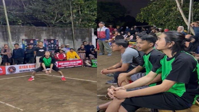 Vokalis Sheila on 7 Duta saat bermain voli bersama warga Condongcatur, Yogyakarta (tangkapan layar Twitter @@viandhusodo)