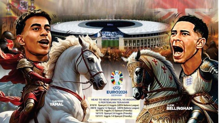 Saksikan live On RCTI pada Senin (15/7/2024) dini hari final Euro 2024, duel Spanyol vs Inggris disaksikan 2 Raja, La Roja lebih difavoritkan juara.