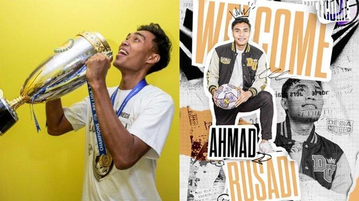 FOTO Ahmad Rusadi saat rayakan juara Liga 1 di PSM Makassar (kiri), dan kini pilih gabung ke Dewa United. 