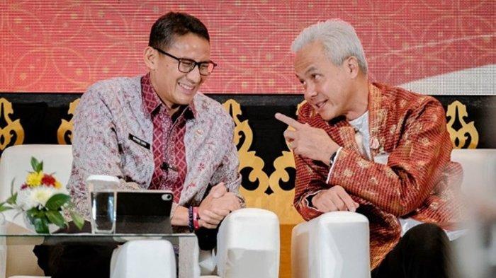 FOTO Sandiaga Uno (kiri) bersama Ganjar Pranowo. Eks jajaran Prabowo Subianto di Partai Gerindra yakni Sandiaga Uno buka suara soal masa depannya di partai politik.