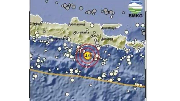 Gempa Trenggalek. (Twitter/@infoBMKG)