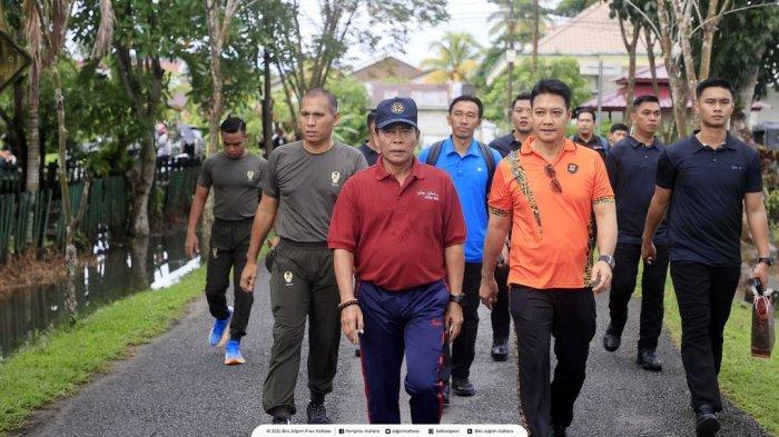 Gubernur Kaltara H Zainal A Paliwang dan Forkopimda saat hadir salam olahraga bersama HUT Kodam VI/Mulawarman di Lapangan Ahmad Yani, Jumat (14/07/2023).