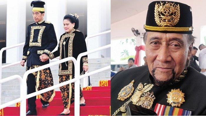 Presiden Jokowi mengenakan baju Adat Kutai saat memimpin Upacara HUT ke-79 Kemerdekaan RI di Ibu Kota Nusantara ( IKN ), Kalimantan Timur. Namun sayang, Sultan Kutai Kartanegara tidak diundang oleh panitia.
