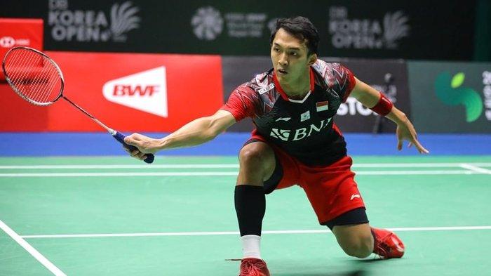 Pebulutangkis Indonesia, Jonatan Christie Jojo sukses menghajar Lakshya Sen dari India di semifinal All England lewat rubber game.(Instagram / @badminton.ina)
