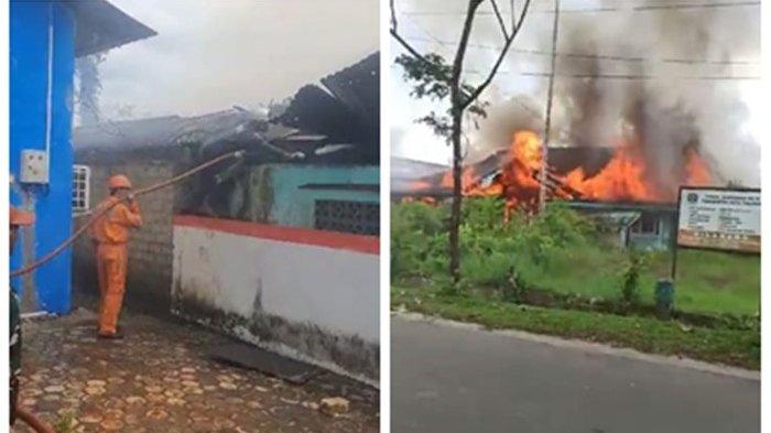 Kebakaran menghanguskan gedung puskesmas lama yang sudah tak dioperasikan di RT 5 Kelurahan Mamburungan, Kota Tarakan, Minggu (23/7/2023).