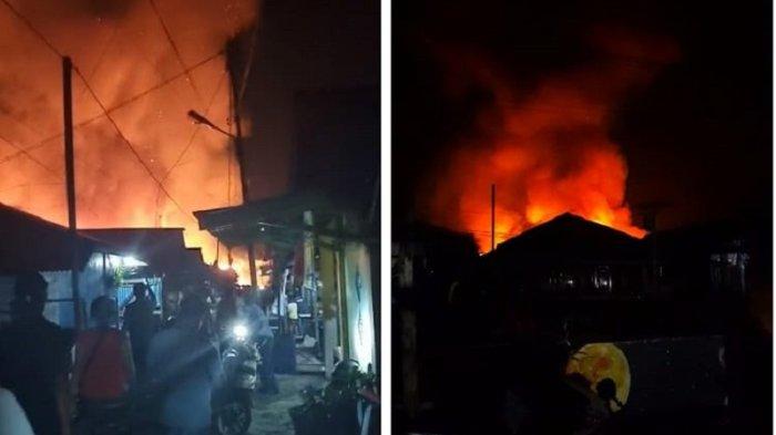 Kebakaran terjadi lagi dan kali ini menyasar permukiman di belakang BRI Kelurahan Selumit Pantai, Tarakan Selasa (22/8/2023).