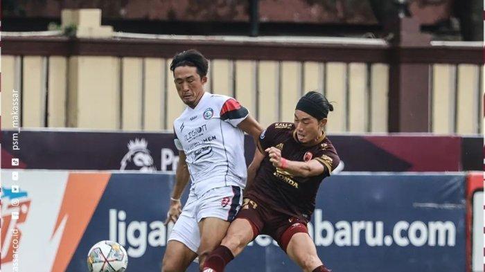 Potret laga Arema FC vs PSM Makassar di Liga 1 beberapa waktu lalu.