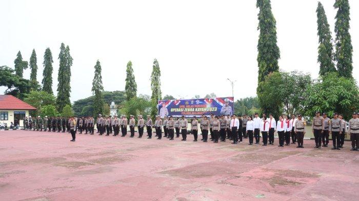 Apel Gelar Pasukan Operasi Zebra Kayan 2023 di Mapolres Malinau, Kalimantan Utara. Operasi ini dilaksanakan selama 2 pekan, terhitung mulai hari ini, Senin (4/9/2023)