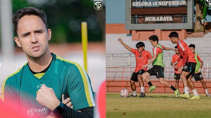 FOTO Paul Munster pimpin latihan Persebaya 