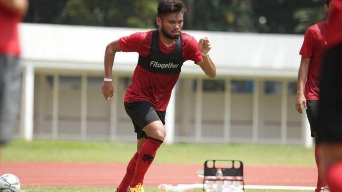 Saddil Ramdani saat menjalani latihan dengan Timnas Indonesia di Stadion Madya, Jakarta, Jumat (21/2/2020)