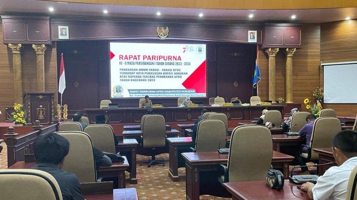 Sekretaris Kabupaten Nunukan, Serfianus menyampaikan tanggapan terkait pertanyaan lima fraksi dalam Rapat Paripurna di DPRD Nunukan pada Senin (28/08/2023), sore.