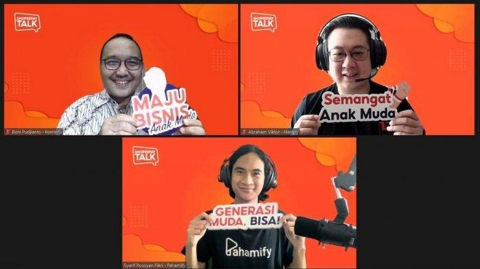 Talk show dihadiri oleh Dr. Ir. Bonifasius Wahyu Pudjianto, M.Eng, Direktur Pemberdayaan Informatika, Kementerian Komunikasi dan Informatika Republik Indonesia; Abraham Viktor, CEO Hangry dan Syarif Rousyan Fikri, Co-Founder & CEO Pahamify
