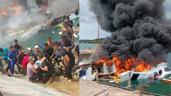 Tragedi jelang Pilkada, speedboat rombongan calon gubernur Maluku Utara, Benny Laos terbakar saat mau berangkat kampanye ke Pulau Taliabu, Sabtu (12/10/2024).