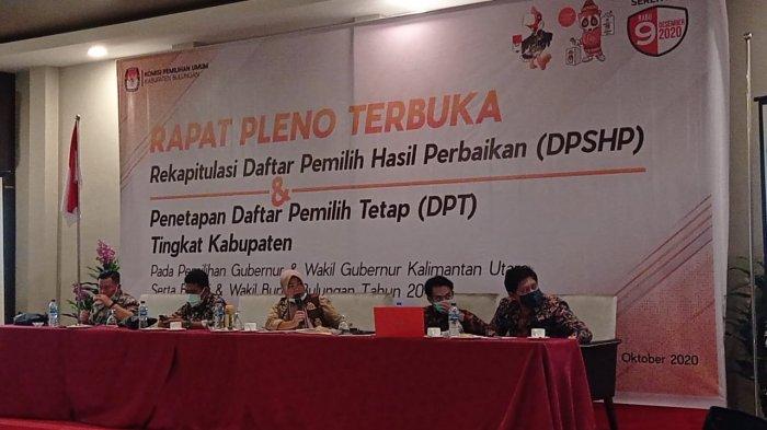 Suasana rapat pleno penetapan DPT Bulungan, Jumat (16/10/2020)