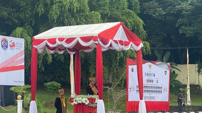 Wali Kota Tarakan, dr.H.Khairul,M.Kes saat menyampaikan sambutan dan menjadi inspektur upacara di momen HUT ke-78 RI, Kamis (17/8/2023).