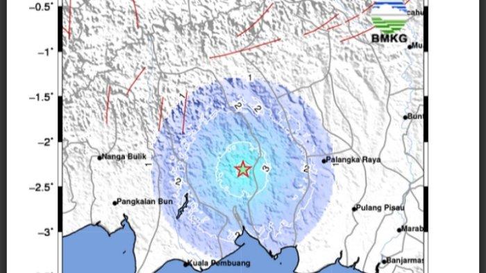 Info BMKG lengkap terkait gempa yang mengguncang Sampit Kabupaten Kotim : Tanggal 30 Okt 2023 Pukul 01:21:44 WIB Terjadi Gempa Dengan Kekuatan 4.5M Pada Kedalaman 13 km