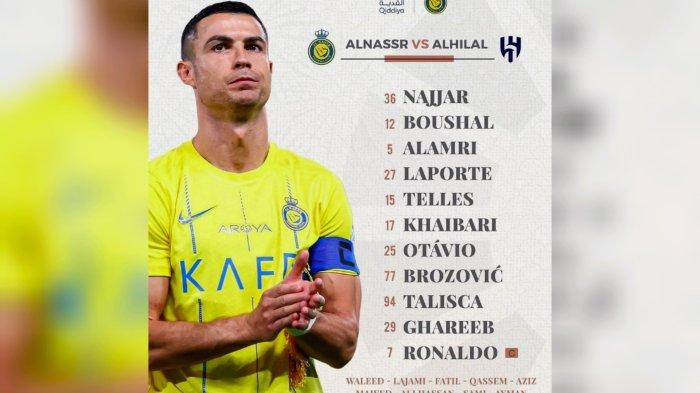 Ini starting XI atau susunan pemain, Cristiano Ronaldo main.