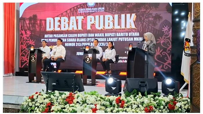 SAMBUTAN - Ketua KPU Barito Utara, Siska Dewi Lestari saat menyampaikan sambutannya, Jumat (25/7/2025).