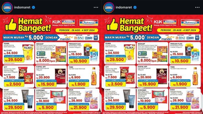 Promo Indomaret periode 29 Agustus sampai 4 September 2024, ada face wash Rp 34.500 dan deterjen murah Rp 26.900.