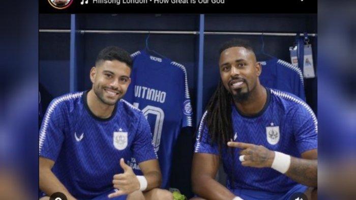 Vitinho (kanan) dan Carlos Fortes, dua pemain asing PSIS Semarang.