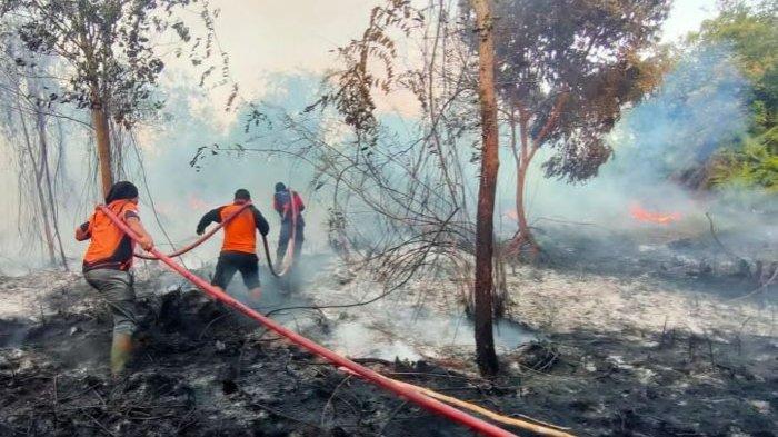 Petugas BPBD Kotim berjibaku siang maupun malam untuk memadamkan karhutla yang kian marak di Kotim.