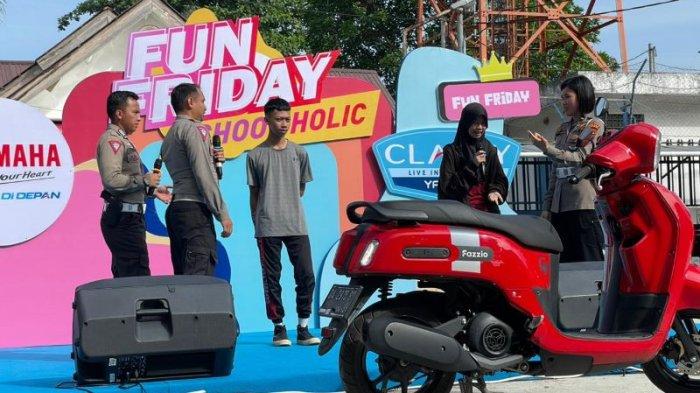 PT Surya Timur Sakti Jatim (PT STSJ) selaku diler resmi Yamaha Kalselteng menggelar event Yamaha Fun Friday “School Holic” di SMK Telkom Banjarbaru, Jumat (16/6/2023).