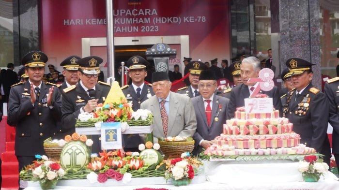 Kemenkumham memperingati hari ulang tahunnya yang ke 78 dipimpin Menkumham RI Yasonna H Laoly, Senin (21/8/2023).