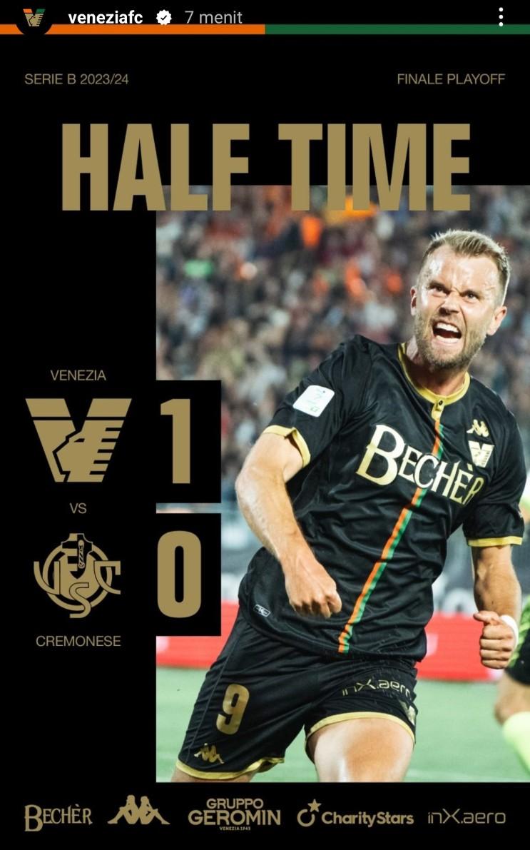 Hasil Venezia vs Cremonese babak 1