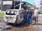 Personel Polresta Palangkaraya Olah TKP Mobil Terbakar, Polisi Beberkan Kronologinya