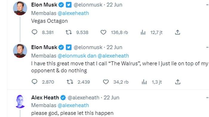 Balasan Elon Musk kepada Mark Zuckerberg.