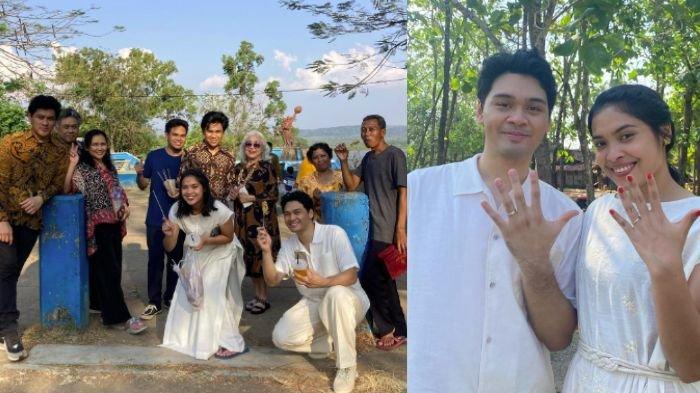 Momen Gregoria Mariska dan Mikha Angelo tunangan bersama keluarga besar