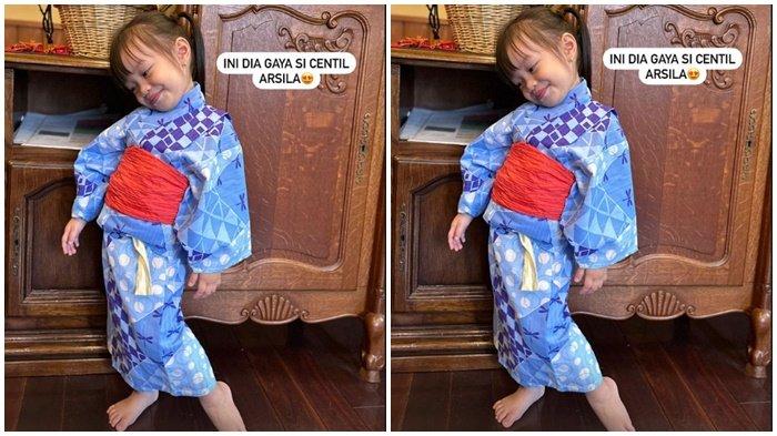 Gaya Arsila Bungalia Sirkiani saat pakai kimono