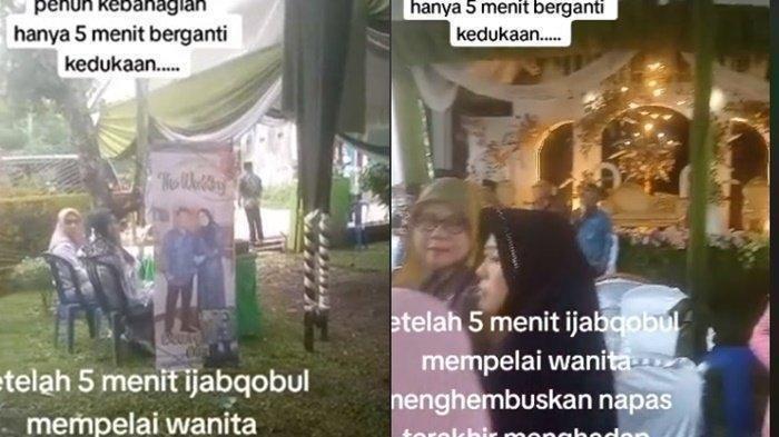 Pengantin wanita meninggal dalam sebuah acara penikahan di Palembang, Sumatera Selatansesaat setelah ijab kabul.