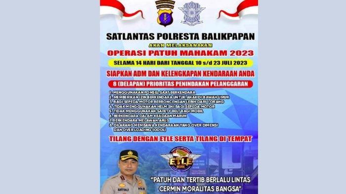 Isi poin pelanggaran yang disasar pada Operasi Patuh Mahakam 2023 di Balikpapan