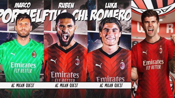 Marco Sportiello, Ruben Loftus-Cheek, Luka Romero dan Christian Pulisic. AC Milan dikabarkan masih berburu pemain di jendela transfer musim panas.