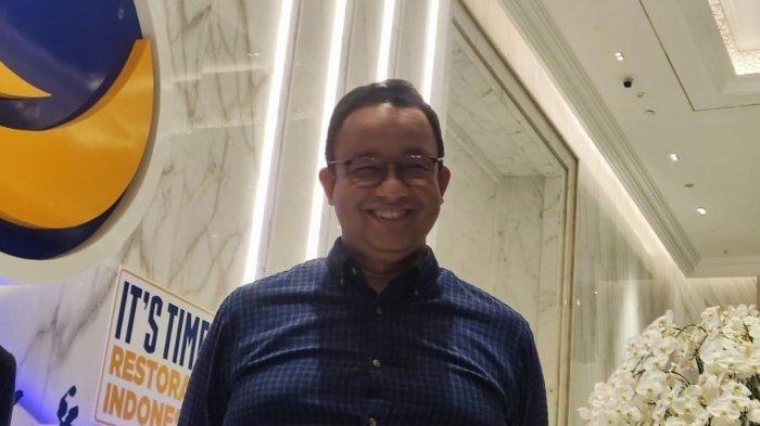 Bakal capres dari Koalisi Perubahan untuk Persatuan Anies Baswedan di NasDem Tower di kawasan Menteng, Jakarta Pusat, Selasa (20/6/2023) siang. 