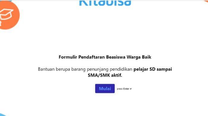 Link pendaftaran Beasiswa Warga Baik dari KitaBisa