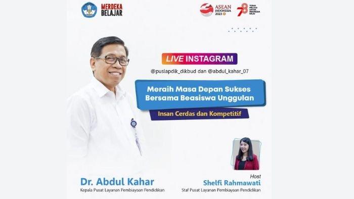 Live Instagram soal sosialisasi Beasiswa Unggulan Kemendikbud 2023