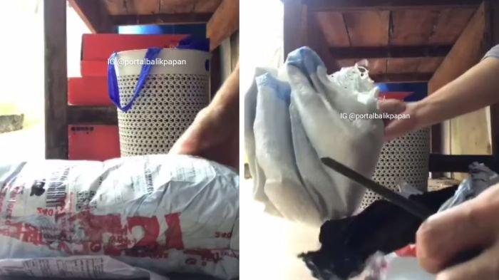 Warga Balikpapan yang diminta bayar paket COD di rumahnya saat melakukan unboxing, ternyata isinya cuma karung bekas.