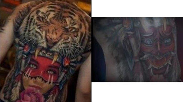 Transformasi tato di punggung Rendy Kjaernett.