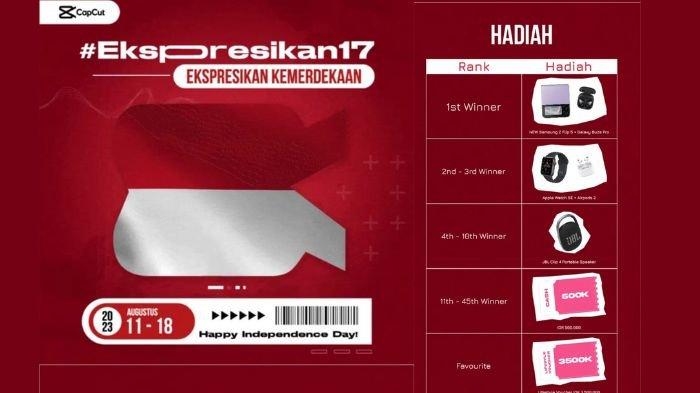 Lomba CapCut berhadiah tema 17 Agustus HUT ke-78 RI, dapat ponsel Samsung hingga uang tunai