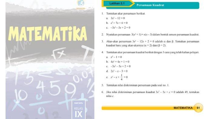 Soal Matematika kelas 9 SMP halaman 81, cek kunci jawabannya