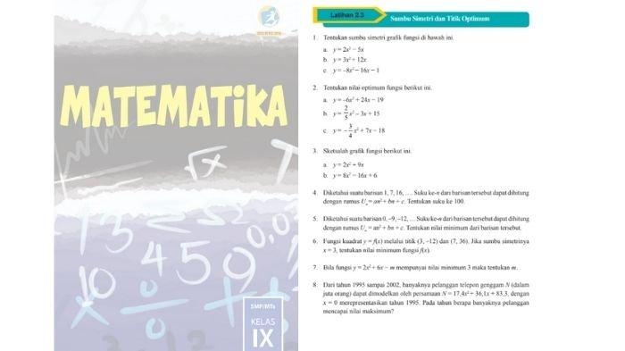 Soal Matematika kelas 9 SMP halaman 102, cek kunci jawabannya