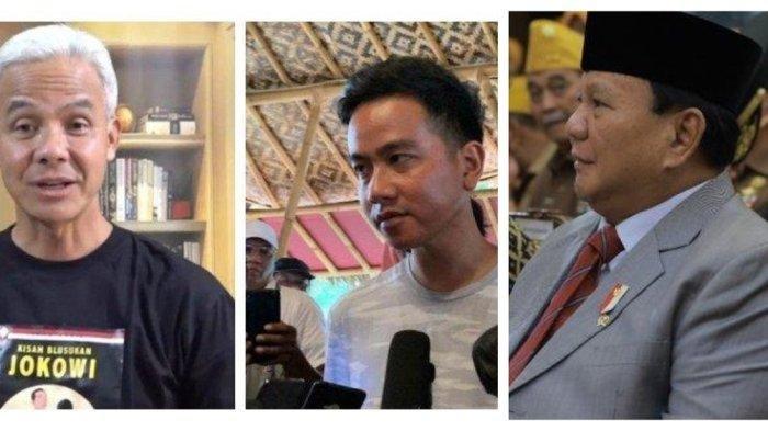Kolase Gibran, Ganjar Pranowo, dan Prabowo Subianto. Gibran Rakabuming Raka, putra Presiden Jokowi, yang kini menjadi Wali Kota Solo santer bakal menjadi cawapres di Pilpres 2024.