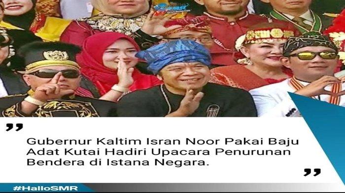Momen Gubernur Kaltim, Isran Noor saat menghadiri upacara penurunan bendera di Istana Negara 17 Agustus 2024 lalu viral di media sosial.