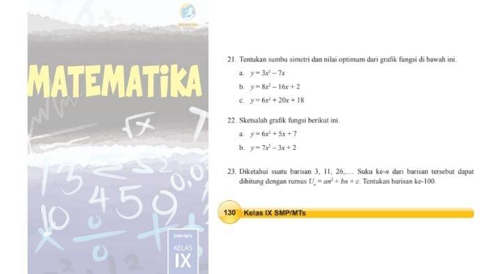 Soal Matematika kelas 9 SMP halaman 130, cek kunci jawabannya.